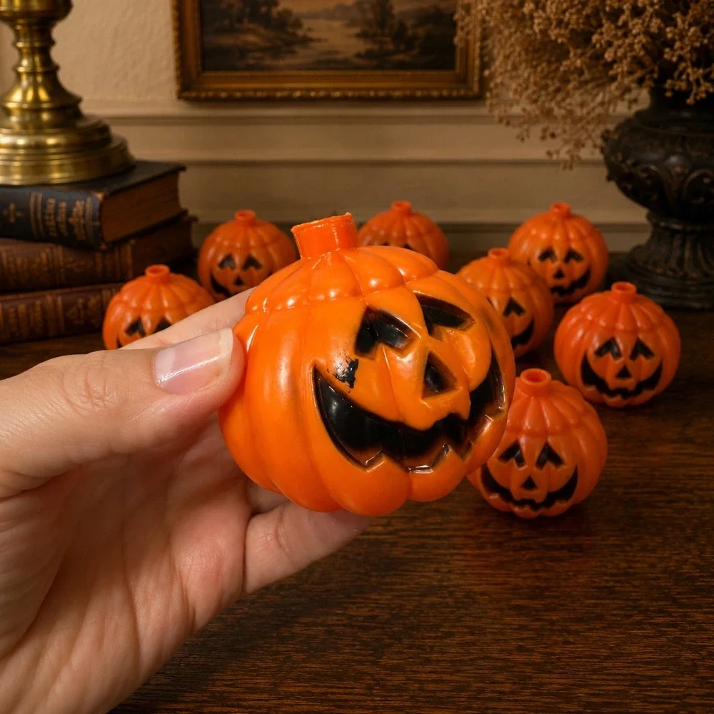 Vintage Easter Unlimited Halloween Blow Mold Frankenstein Pumpkin Lot 24pc